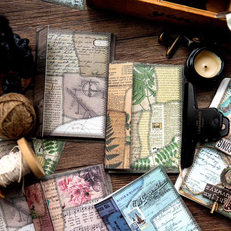 

20sets/lot Memo Pads Material Paper Time Tailor Junk Journal Scrapbooking Cards Retro Background Decoration Paper