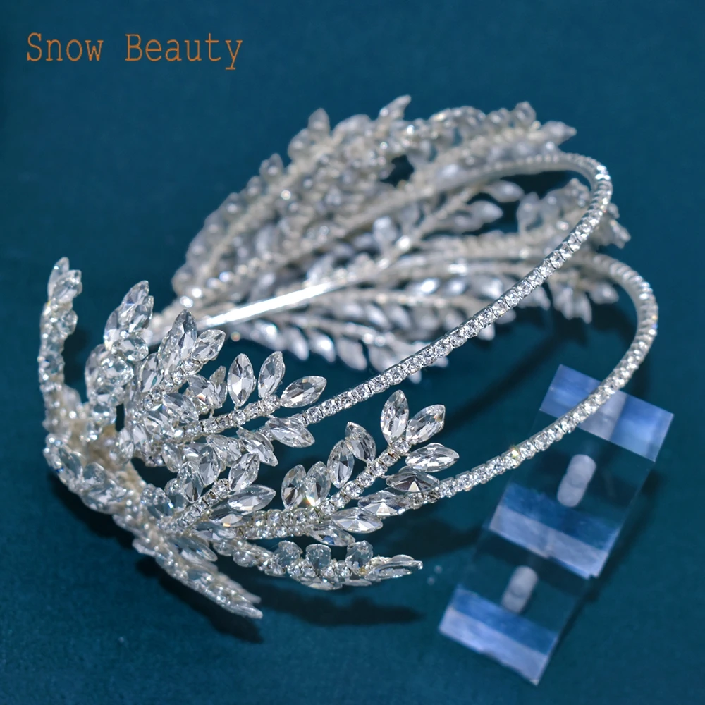 Wedding Headbands Handmade Crystal Bride Tiaras Rhinestone Party Hair Jewelry Accessories Women Head Hoop