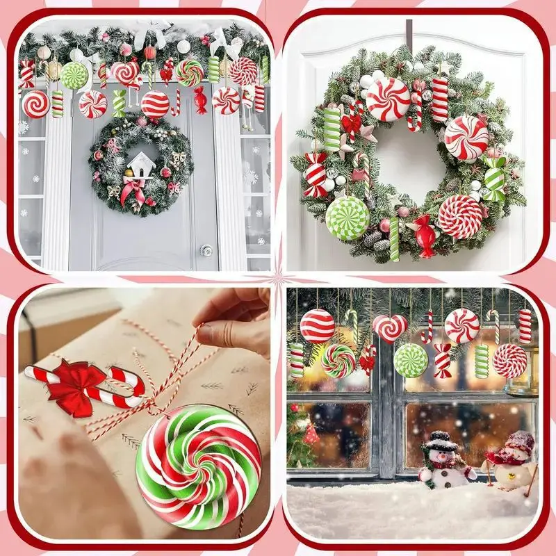 Christmas Tree Candy Pendant Set 20pcs Gift Decoration Pendant Christmas Tree Fireplace Window Party Supplies