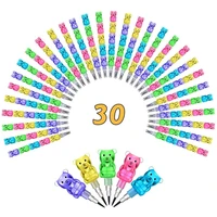 30 Pieces Stackable Bear Pencils Kids Plastic Bear Shaped Stacking Pencil 5 in 1 Point Pencils for Birthday Party Supplies 1