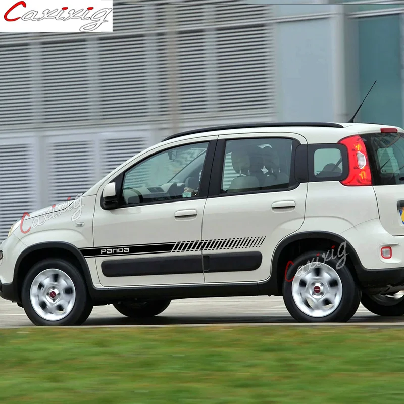 Car Body Door Side Skirt Decor Stickers Auto Bonnet Stripes Decal Per Fiat Panda Corss 4 X4 Off Raod Accessori Esterni