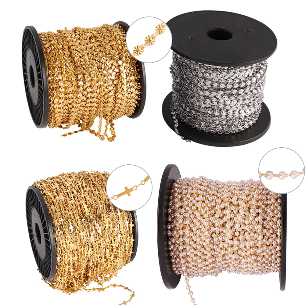 

1 Meters/Lot Stainless Steel Chain for Jewelry Making Finding Necklace Chain Bulk Eyeglasses Chains DIY Jewelry Making Materials