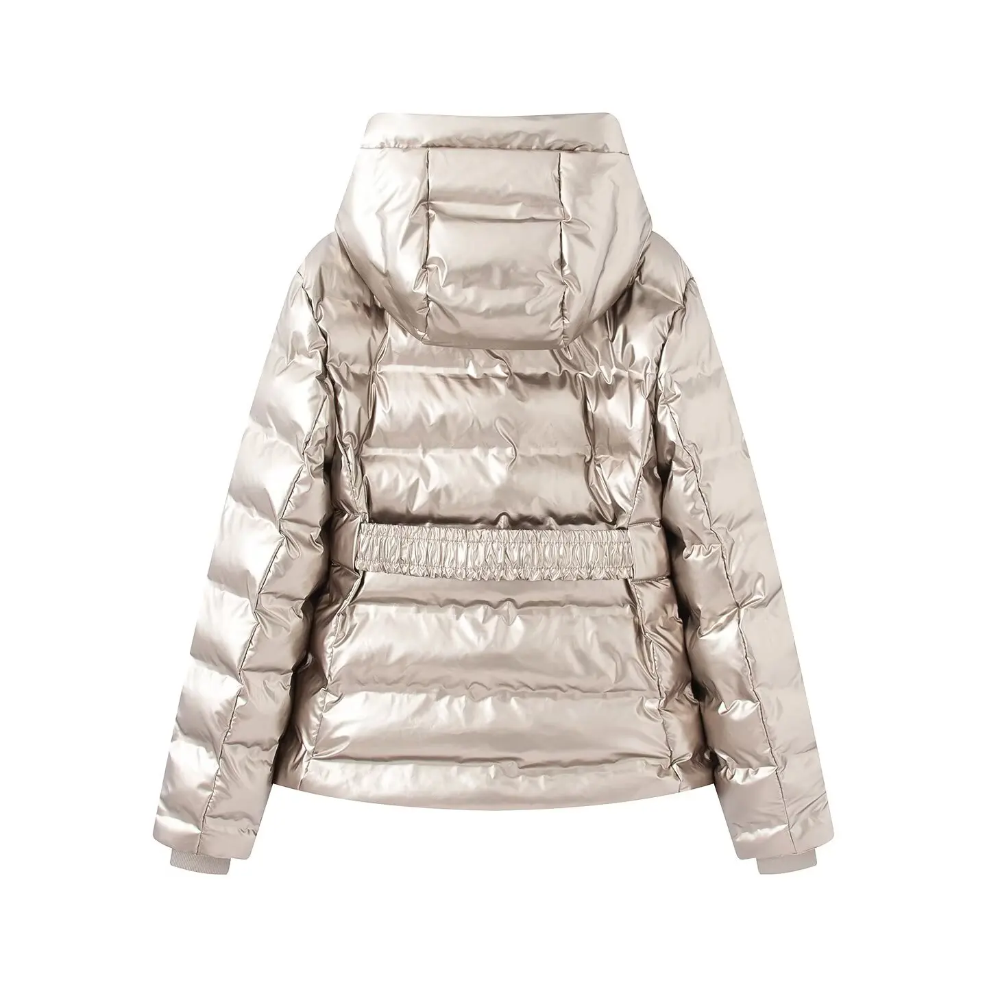 Women's Winter Jacket Hooded Short Parkas Coats With Belt Slim Women Elegant Thick Warm Pockets Windproof Skiing Jackets