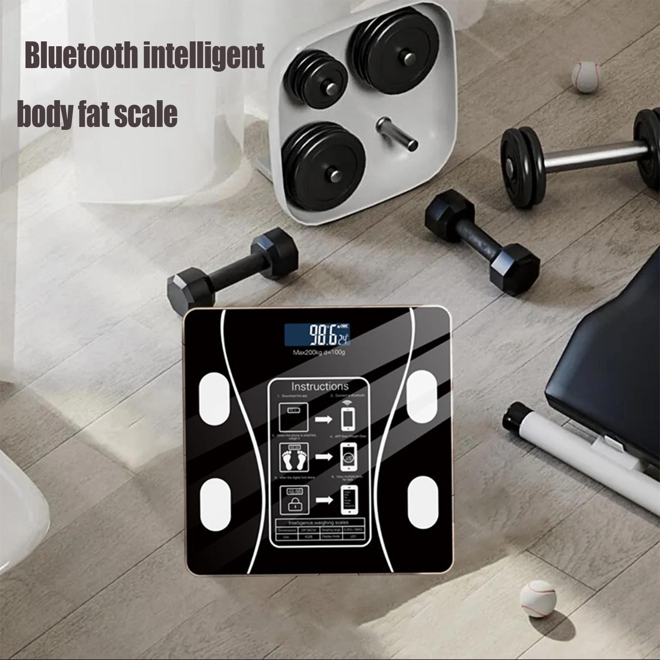 1pc Smart Bluetooth Body Fat Scale-Digital Bathroom Scale with App Connectivity, Measures Weight, Body Fat, BMI, and More