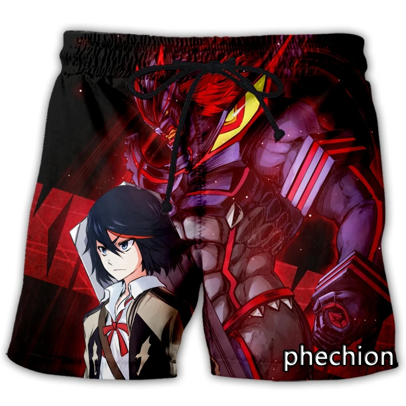 best men's casual shorts phechion New Men/Women Anime KILL la KILL 3D Printed Casual Shorts Fashion Streetwear Men Loose Sporting Shorts A67 mens casual summer shorts