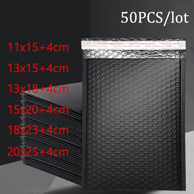 Envelope bags 50PCS Black foam envelope bags self seal mailers padded shipping envelopes with bubble mailing bag shipping packages bag