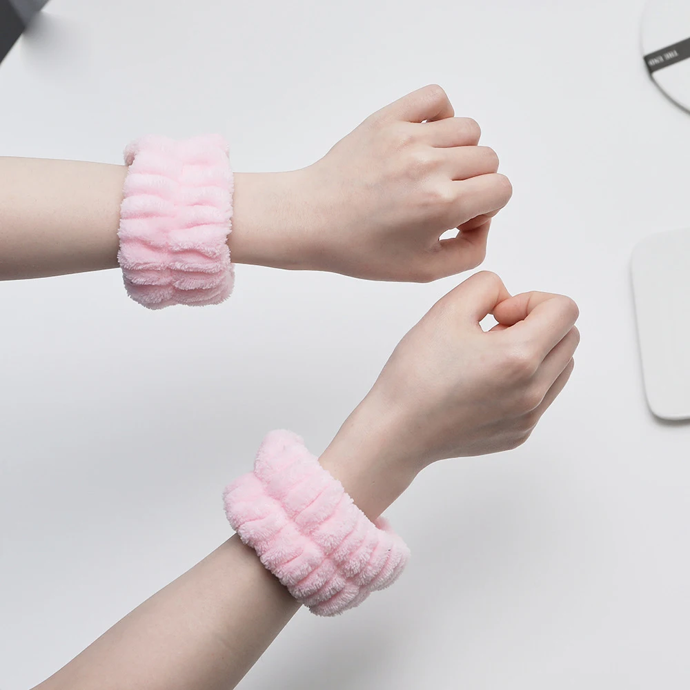 Reusable Spa Wrist Washband Soft Microfiber Towel Wristbands For Washing Face Women Girls Yoga Running Sport Wrist Sweatband