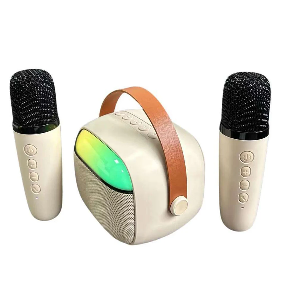 Портативный Bluetooth-динамик, беспроводные микрофоны, домашний семейный пение, Bluetooth-динамик