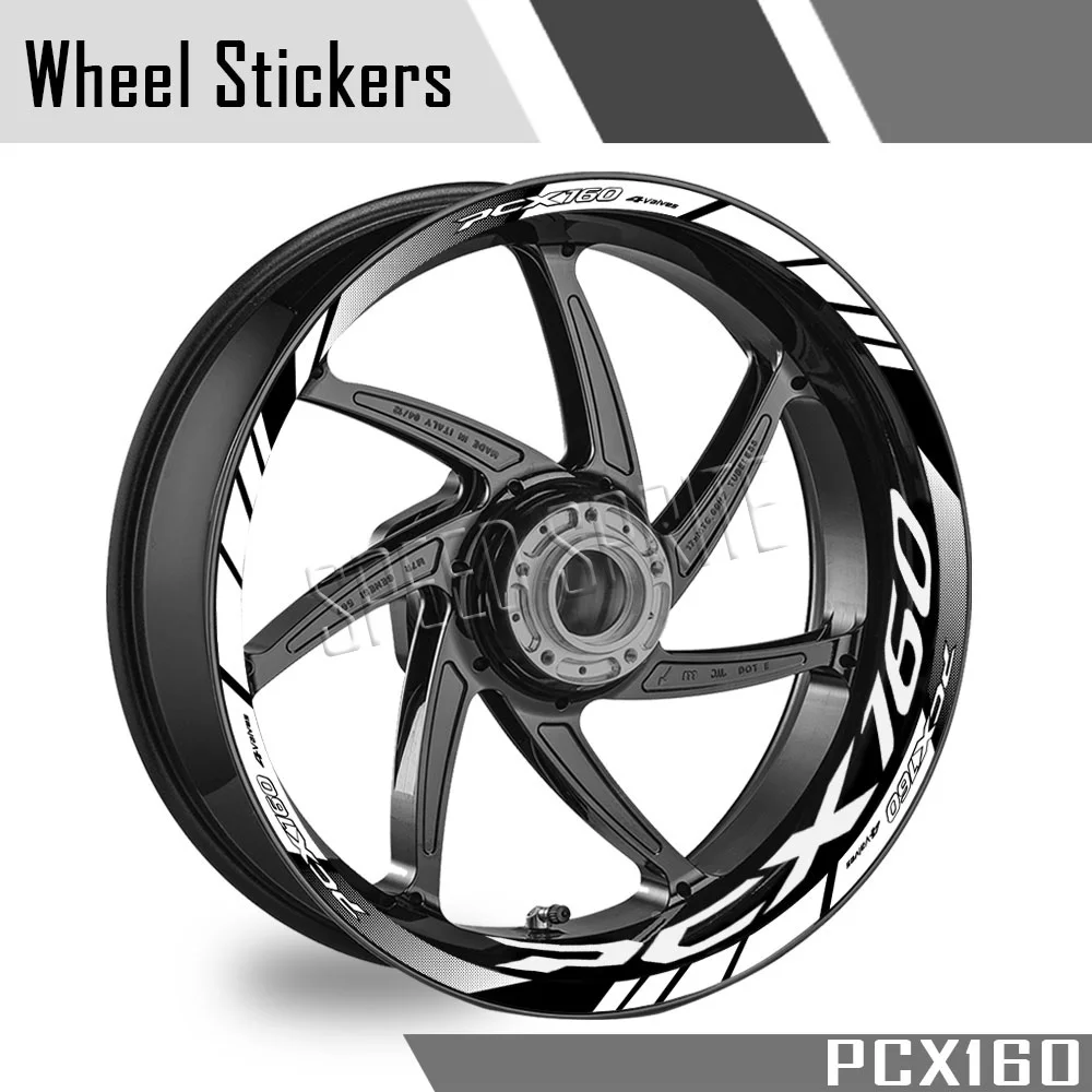 

Reflective Motorcycle Accessories Wheel Stickers Hub Decals Rim Stripe Tape For Honda PCX160 pcx 160