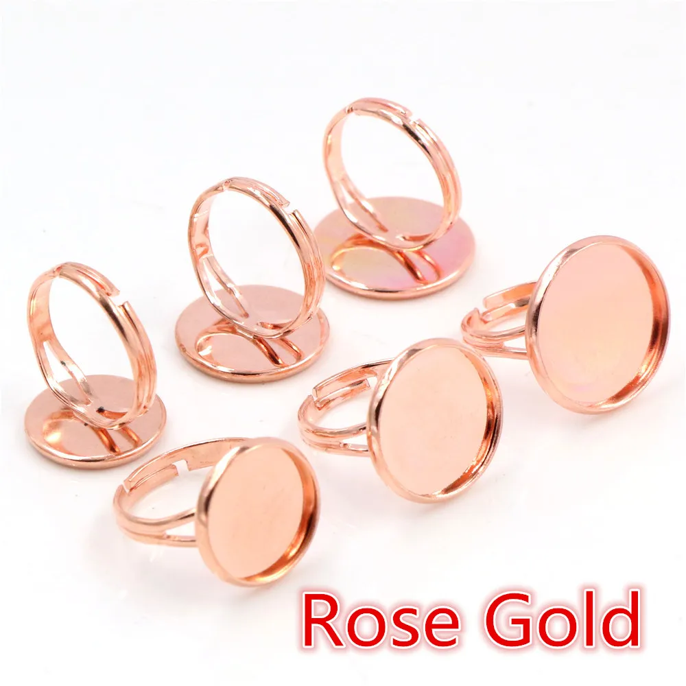 10pcs Multi-Color Plated Brass Adjustable Ring Settings with 8 Color Options