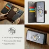 DG.MING Detachable 2Folding Case For OnePlus 13 12 11/Nord 2 5G/9RT 5G Wallet Case Leather Magnetic Cover for OnePlus 9/9Pro/9R 2