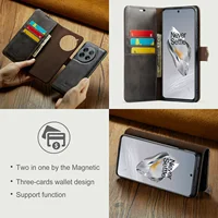 DG.MING Detachable 2Folding Case For OnePlus 13 12 11/Nord 2 5G/9RT 5G Wallet Case Leather Magnetic Cover for OnePlus 9/9Pro/9R 2