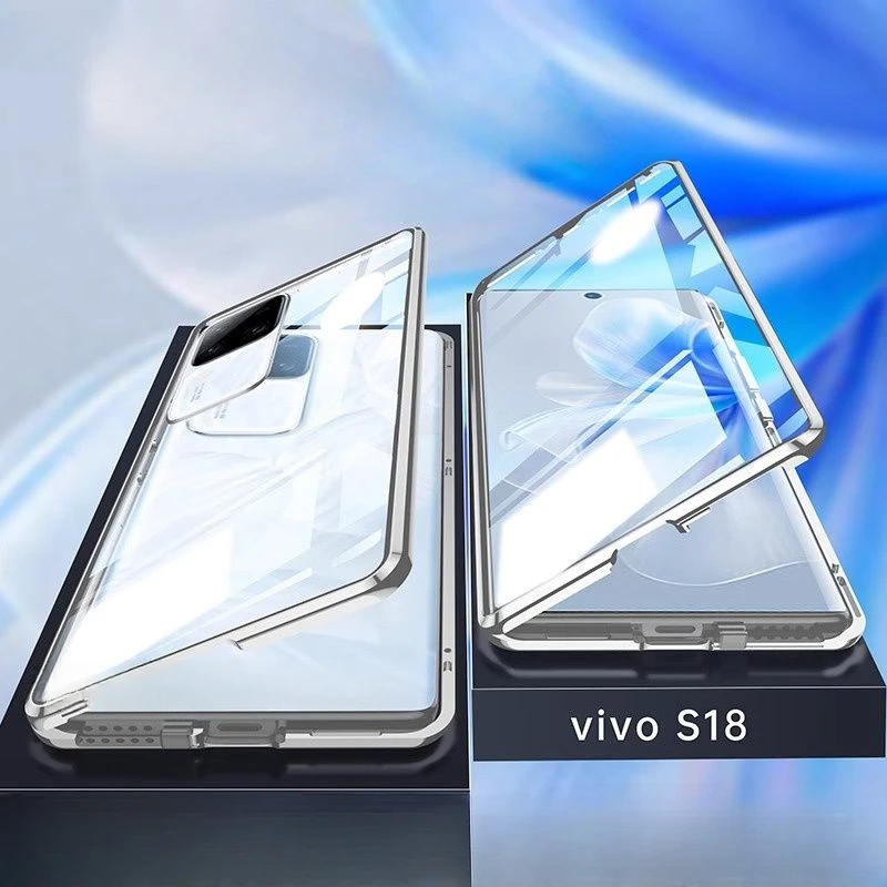 

Двустороннее стекло для VIVO S18 Pro S18E, Магнитный чехол с полной защитой на 360 °, задняя крышка для VIVO S18Pro S18E Shell