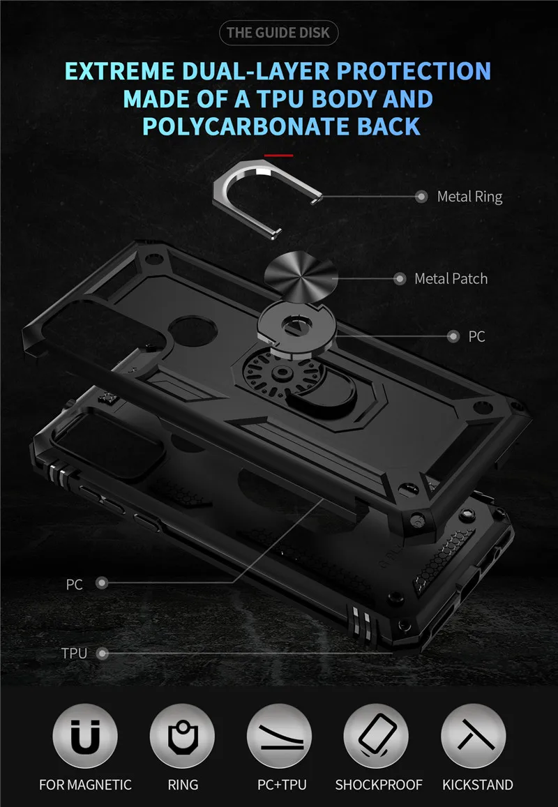 Case Metal Ring Kickstand Armor Shockproof Case TPU Holder Cover Coque For Motorola Moto G Play phone case phone protector cover