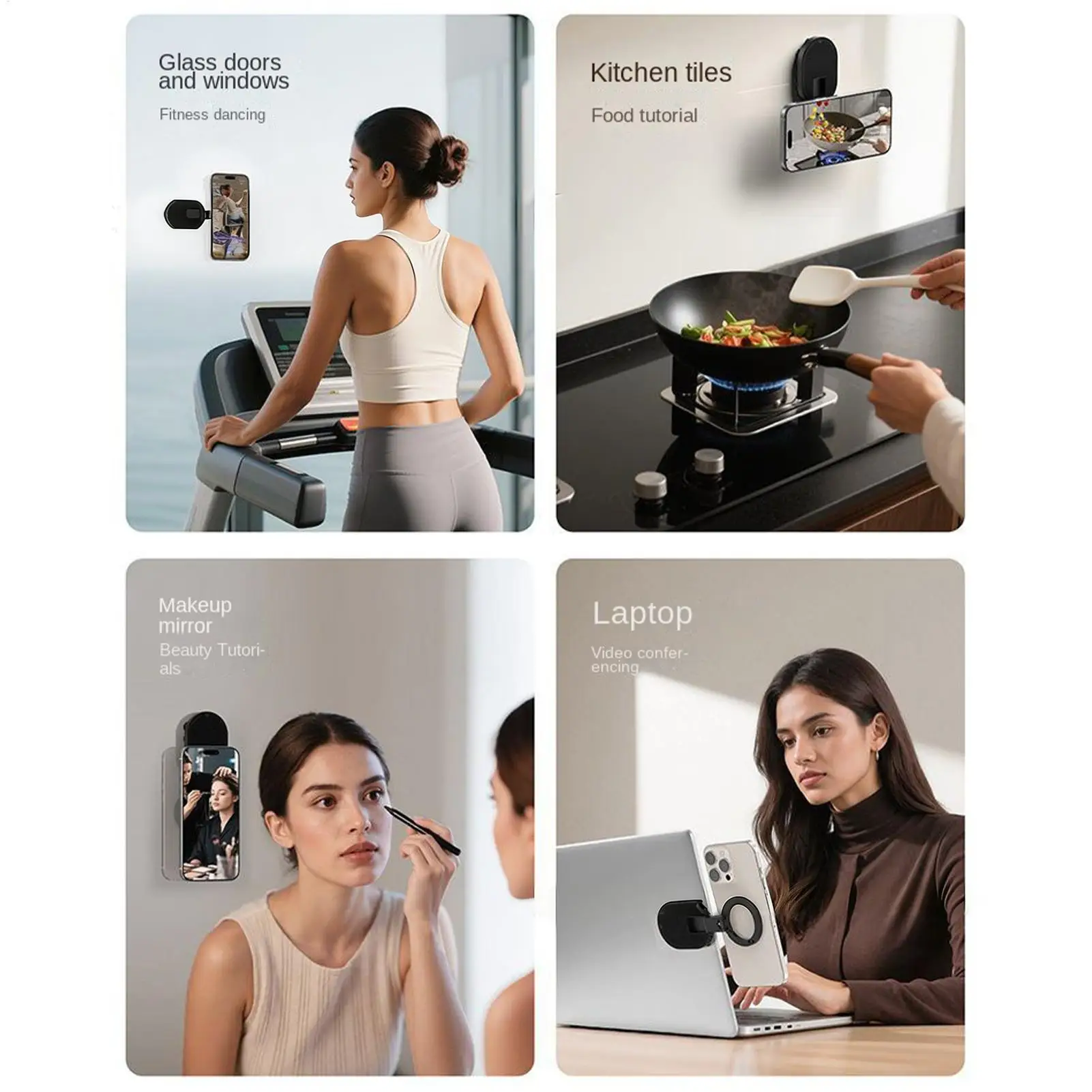 Magnetic 360° Adjustable Smartphone Desktop Stand with Suction Cup