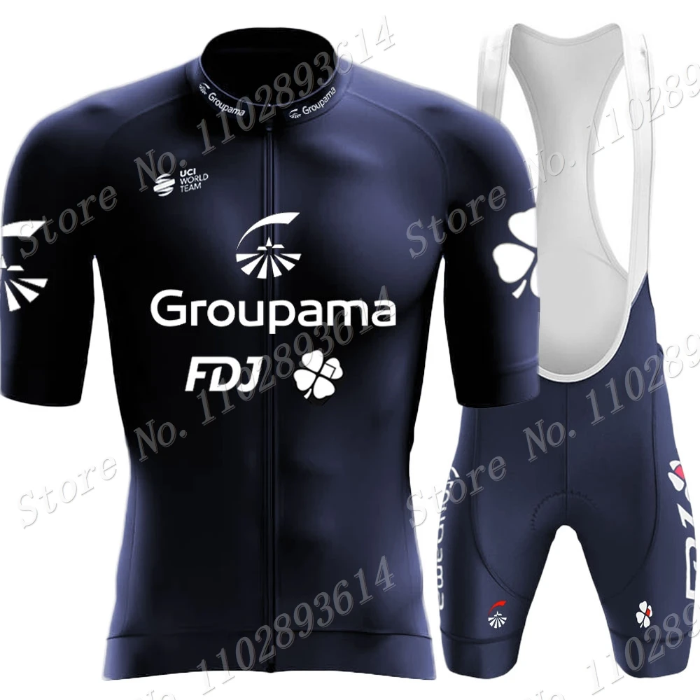 France FDJ Team Cycling Jersey Set Mens Summer Bicycle Clothing Road Bike Shirts Suit Bicycle Bib Shorts MTB Ropa Maillot
