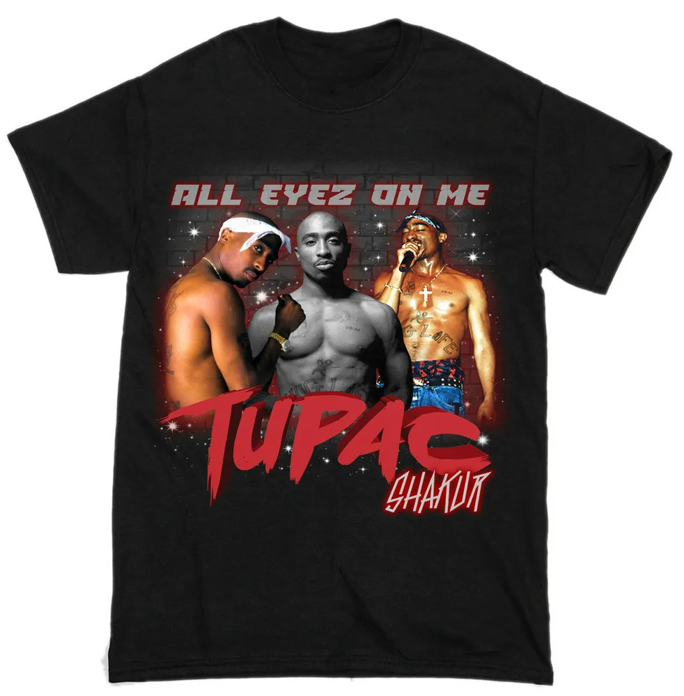 

All Eyes on Me. Hip-hop Rapper "2Pac" Tupac Shakur T Shirt. 100% Cotton Short Sleeve O-Neck Casual T-shirt Loose Top Size S-3XL