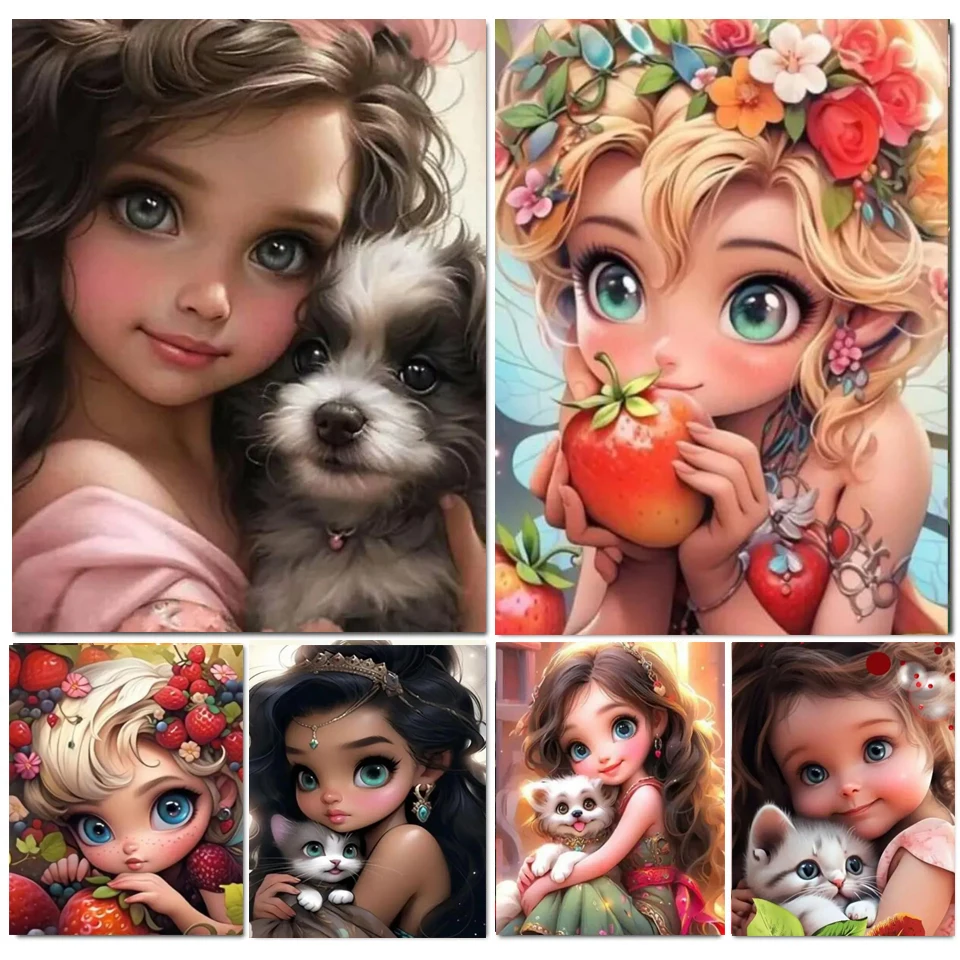 Big Eyes Fairy Elf Diamond Painting Sale Full Square/Round 5d Diy Embroidery Cross Stitch Rhinestone Picture Christmas Gift V556