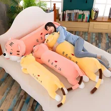

90CM Tiger Plush Toys Stuffed Soft Cotton Long Strip Sleepping Pillow Cartoon Cute Animal Mascot For Children's Doll Room Decor