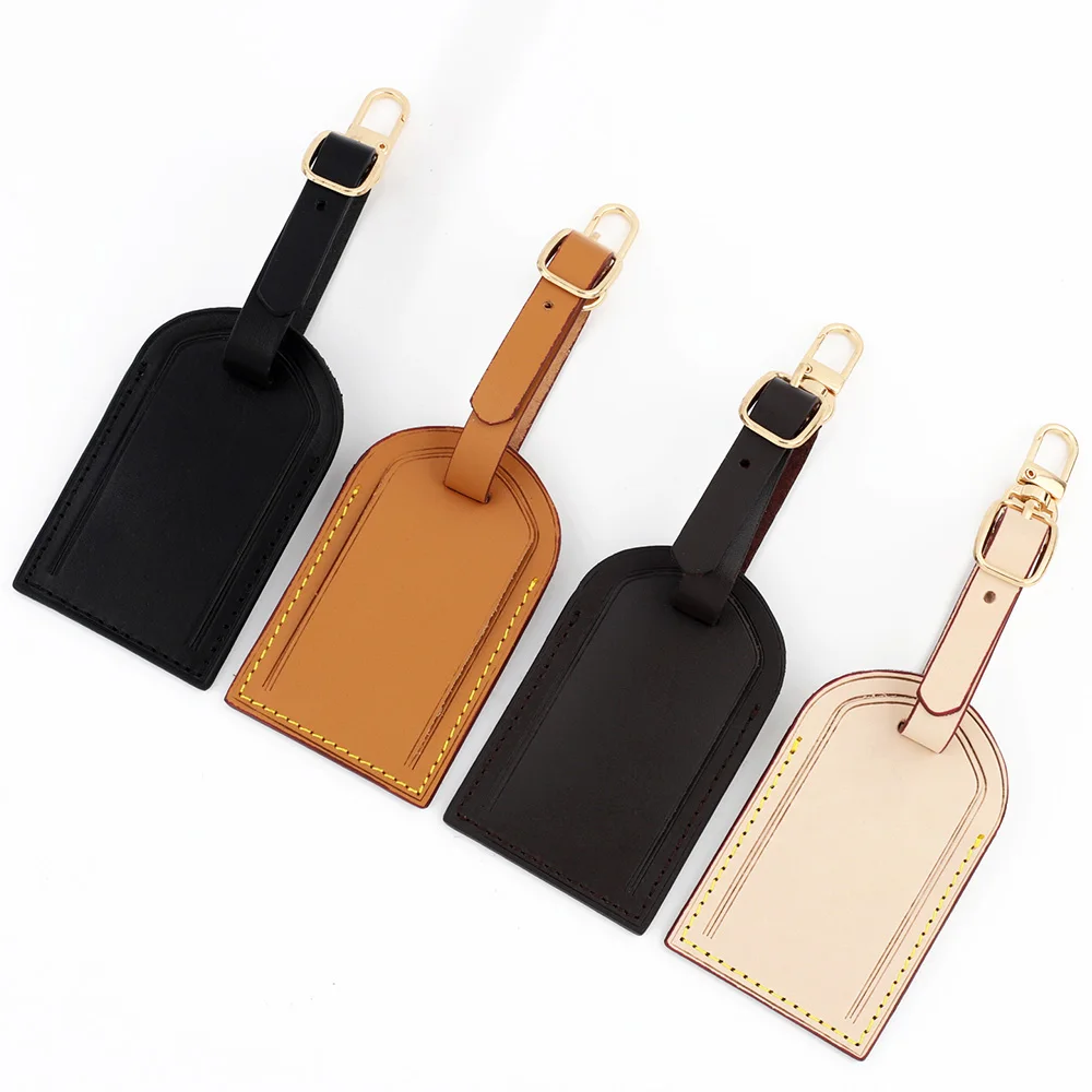 Vachetta Leather Luggage Tag Travel Accessories Suitcase Luggage Handbag Tags Luxury Bag Decorations Labels For Men Women