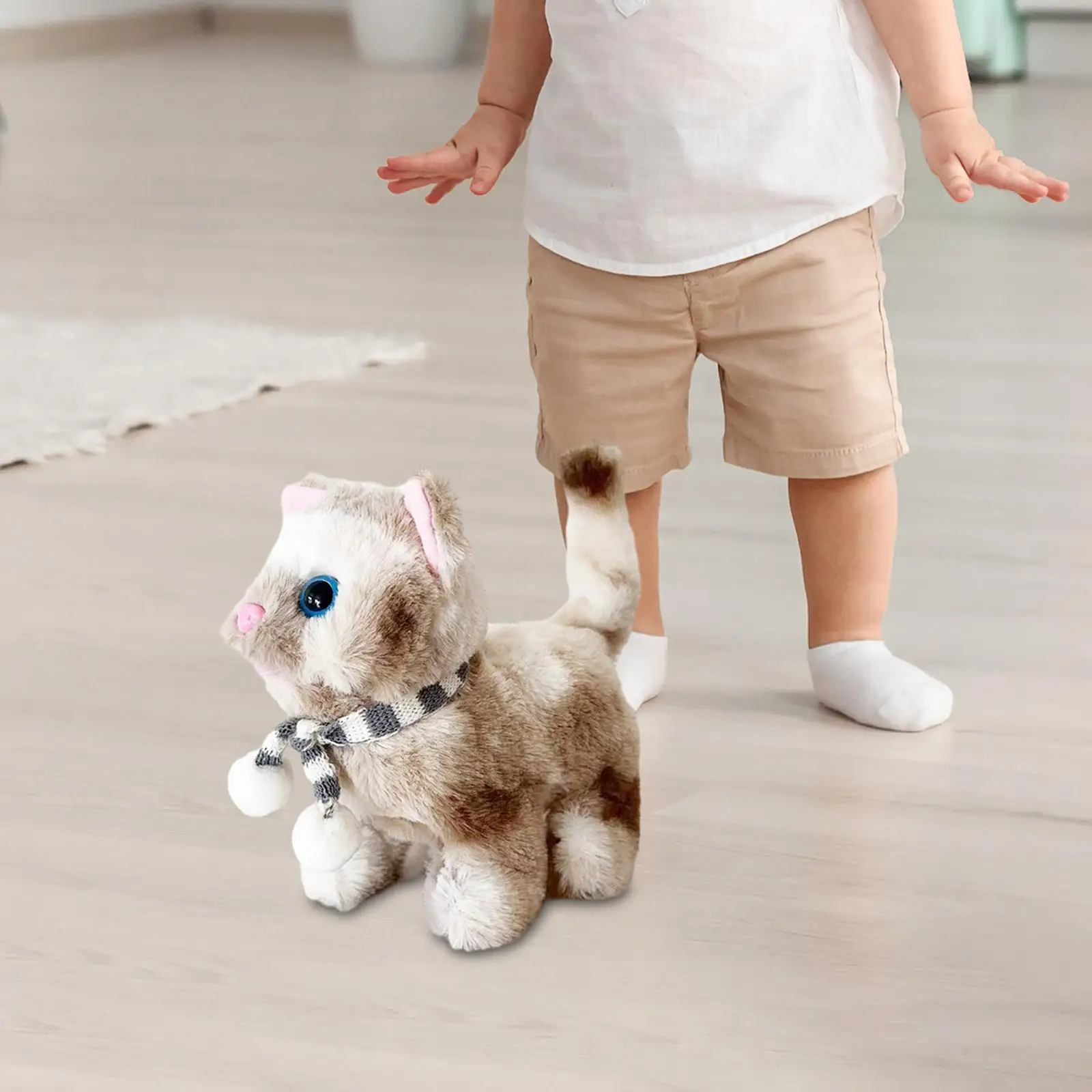 Interactive Cat Electronic Pets Touch Control Meow Kitten Robotic Cat Kitty Toy Robot Cat Plush Toy for Children Kids Boys Girls