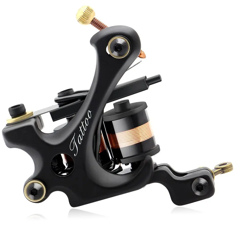 

Машинка для татуировок с металлической катушкой, 10 деформаций, черная машинка для татуировок, аксессуары для татуировок