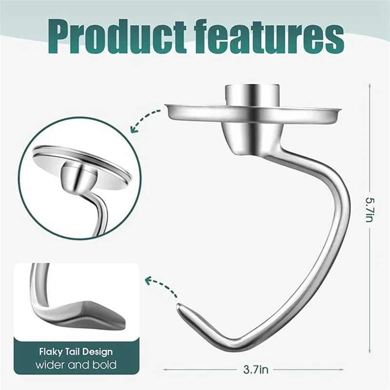 Mixer Aid Attachment Parts Accessories for Kitchenaid 5 Quart Stand Mixer K5WW Wire Whip& 5K7SDH Dough Hook&Mixer Aid Paddle Electric Milk Frother,Hand Immersion Blender,Electric Whisk,Hand Blender,Food Blender,Electric Egg Beater