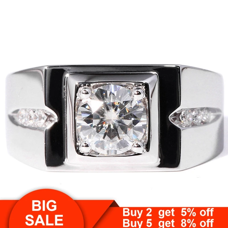 Engagement Wedding Finger Rings For Men 925 Sterling Silver 0.6ct CZ