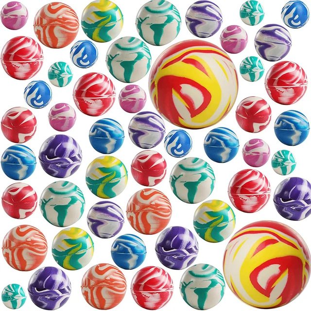 50 Pièce Balles Rebondissantes pour Enfants, 25 mm Balles Rebondiss