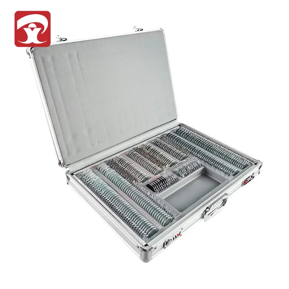

266 Pcs High Quality Optometry Equipment Trial Lens Set With Metal Rims Aluminium Case JSQ-266