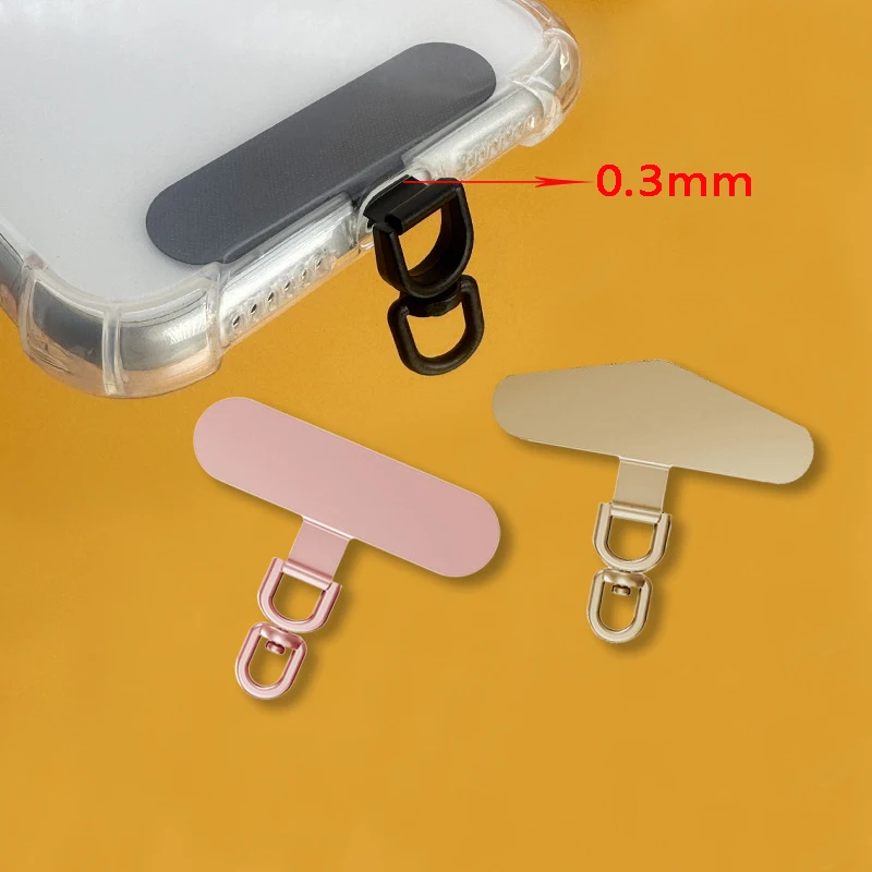 Phone Lanyard 360 &deg; Rotation Metal Clip Patch Ultra Thin Case Hanging Rope Cellphone Anti-lost Strap Fixed Gasket 2/3/4PCS