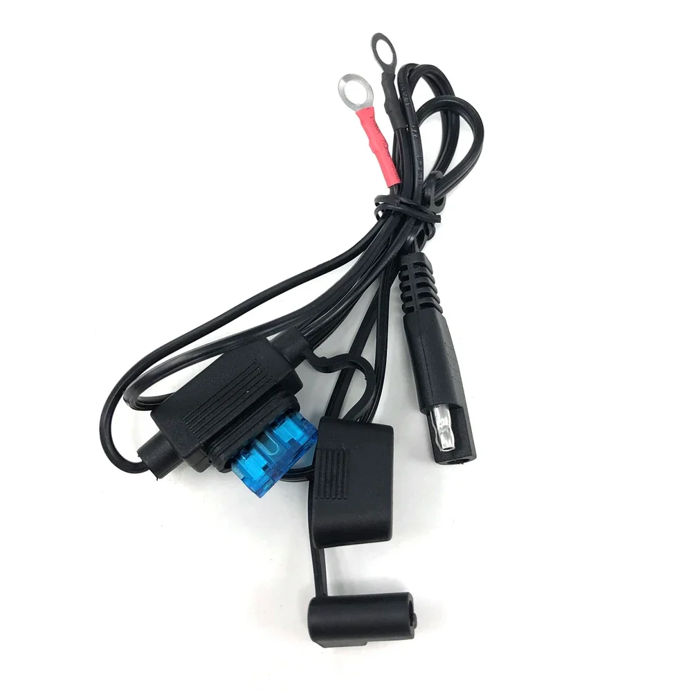 18AWG SAE Extension Connector Cable with Ring Terminal Battery Charger Quick Disconnect 10A Fuse Cord For Motorcycle Car Tractor