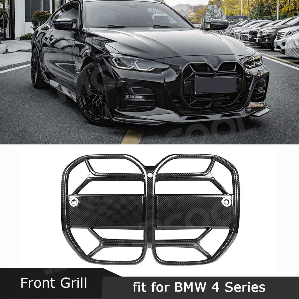 

Front Bumper Grille FRP Racing Grills For 4 Series For BMW G22 G23 Coupe 2021+ Dry Carbon Fiber Car Facelift Accessories