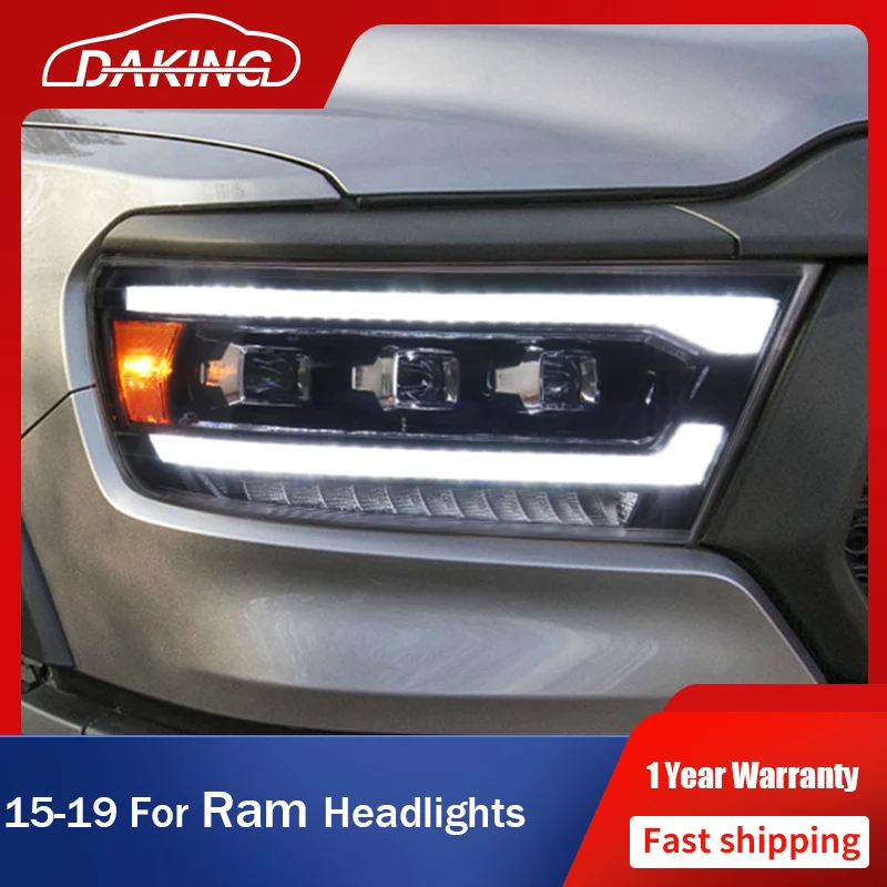 

Новые автомобильные фары для Dodge Ram 1500 2015-2019, передние фары, светодиодный ные фары DRL, движущийся сигнал поворота, фары дальнего и ближнего света