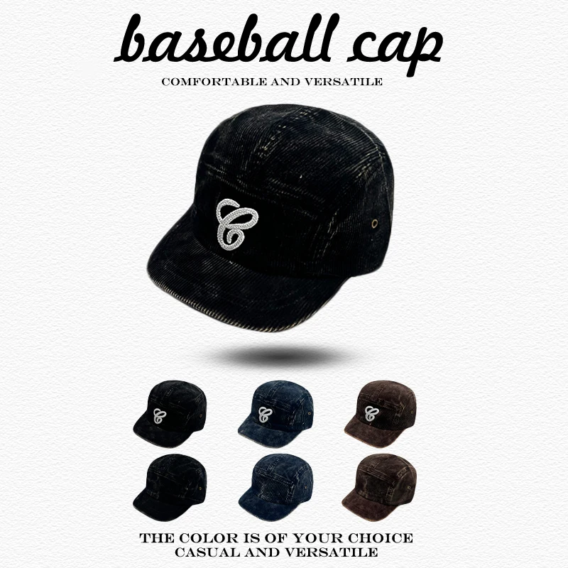 Sonnenschirm Straße Vielseitige Kurze Traufe Schirmmützen Nische Mode ins Persönliche Neue Männer Frauen Retro Patch Symbol Solide Baseball Hüte