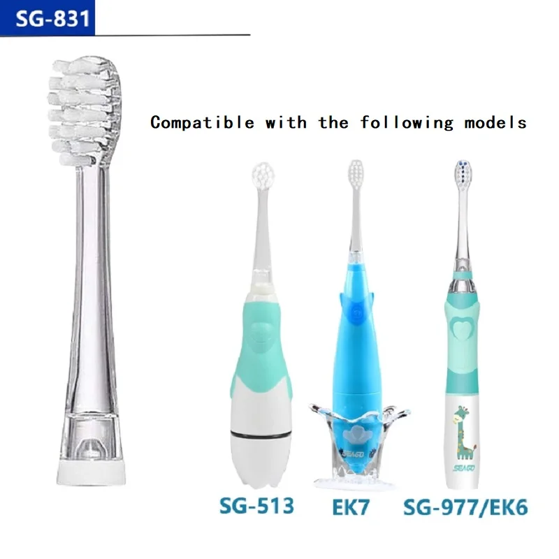 Cabezales reemplazables de cerdas suaves para cepillo de dientes eléctrico Seago, cabezales de cepillo de piezas, 4/8/12/16 SG-831, para Seago SG977/EK6/EK7/SG513