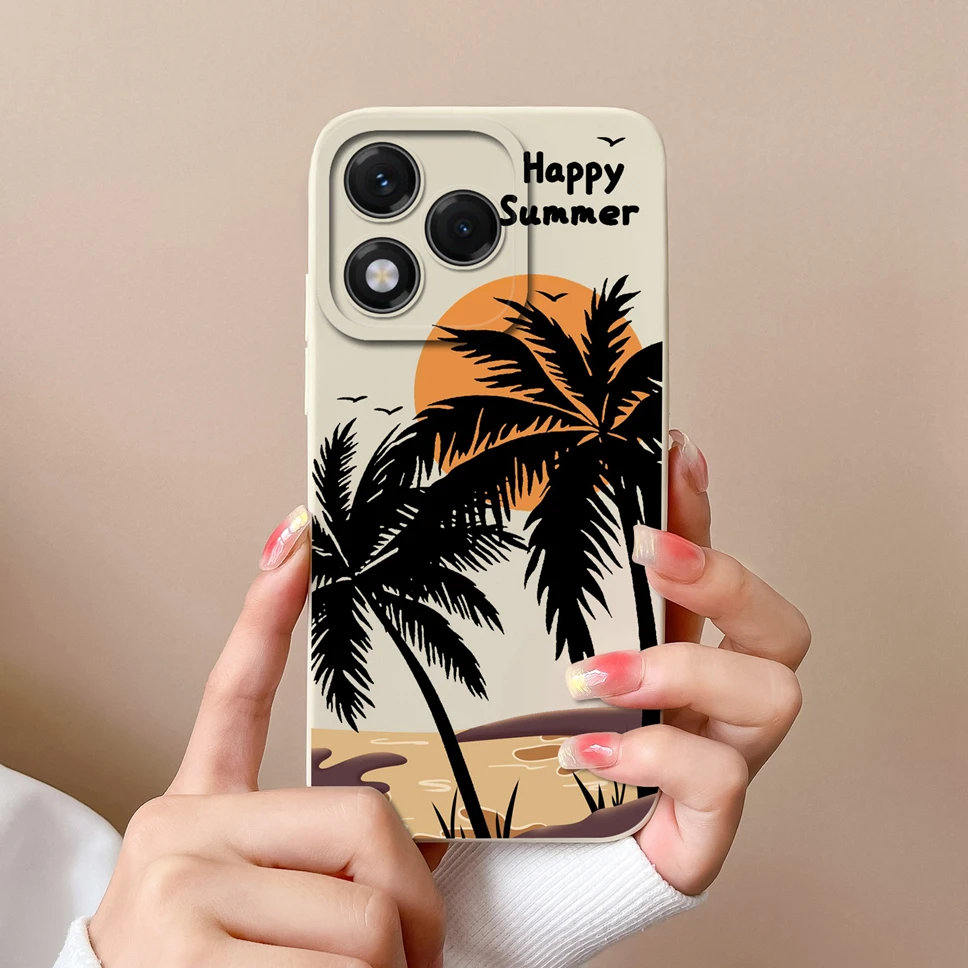 Lovely Flower Star Pattern Liquid Silicone Soft Case - High Quality Back Cover
