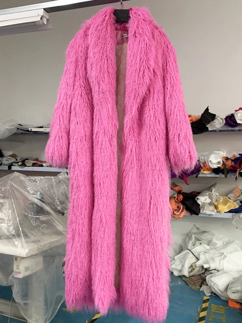 Long Faux Fur Trench Coat 21