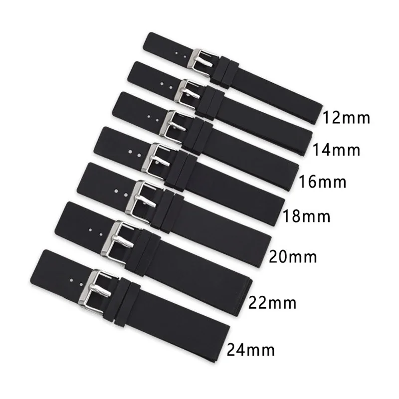 Durable Quick Release Silicone Sports Watchband with Polished Buckle