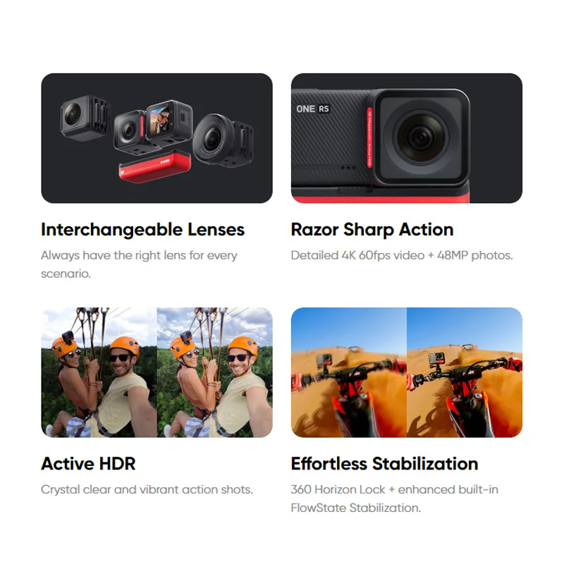 thumbnail image 2 of Insta360 ONE RS Core Module - Waterproof, 4K Action, 5.7K 360, Sports Photography, Handheld Camera Kit #261318 2 of 11