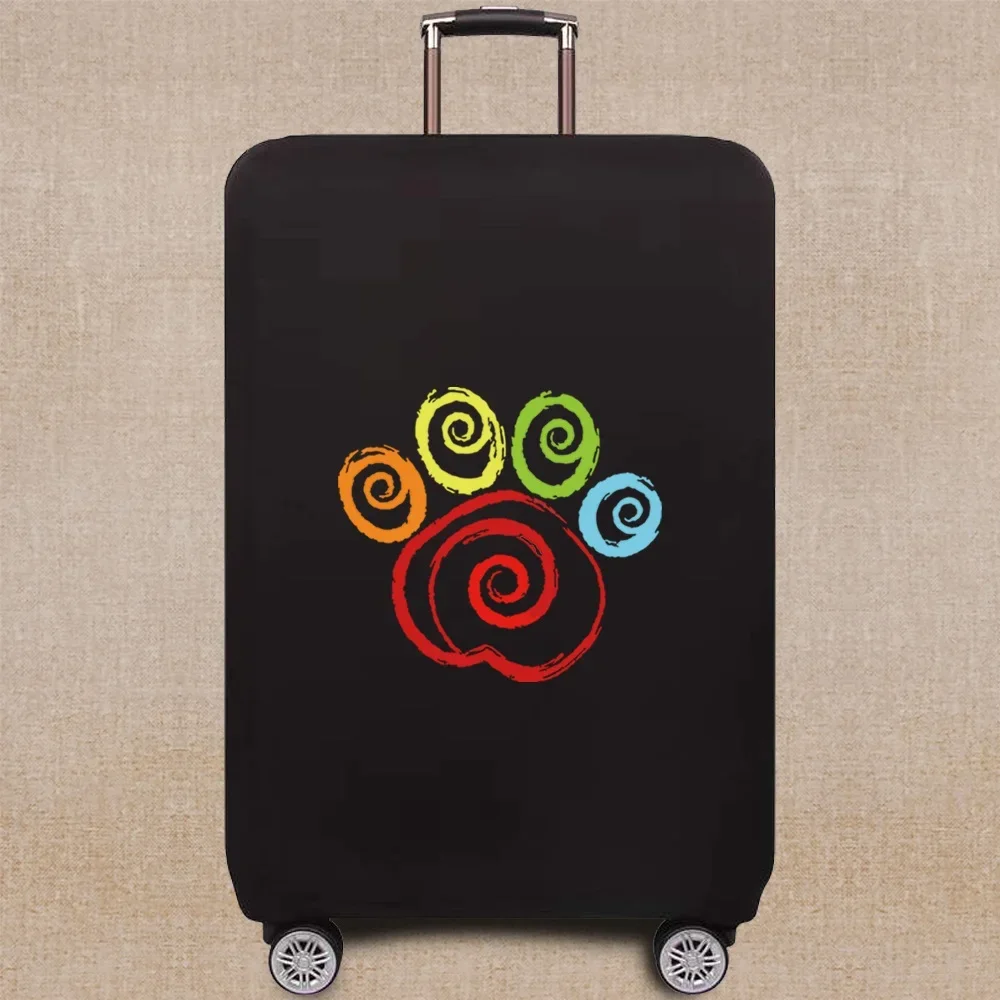 Travel Accessories Luggage Case Suitcase Dust Protective Cover 18-28 Inch Footprints Pattern Series Trolley Case Elastic Cover