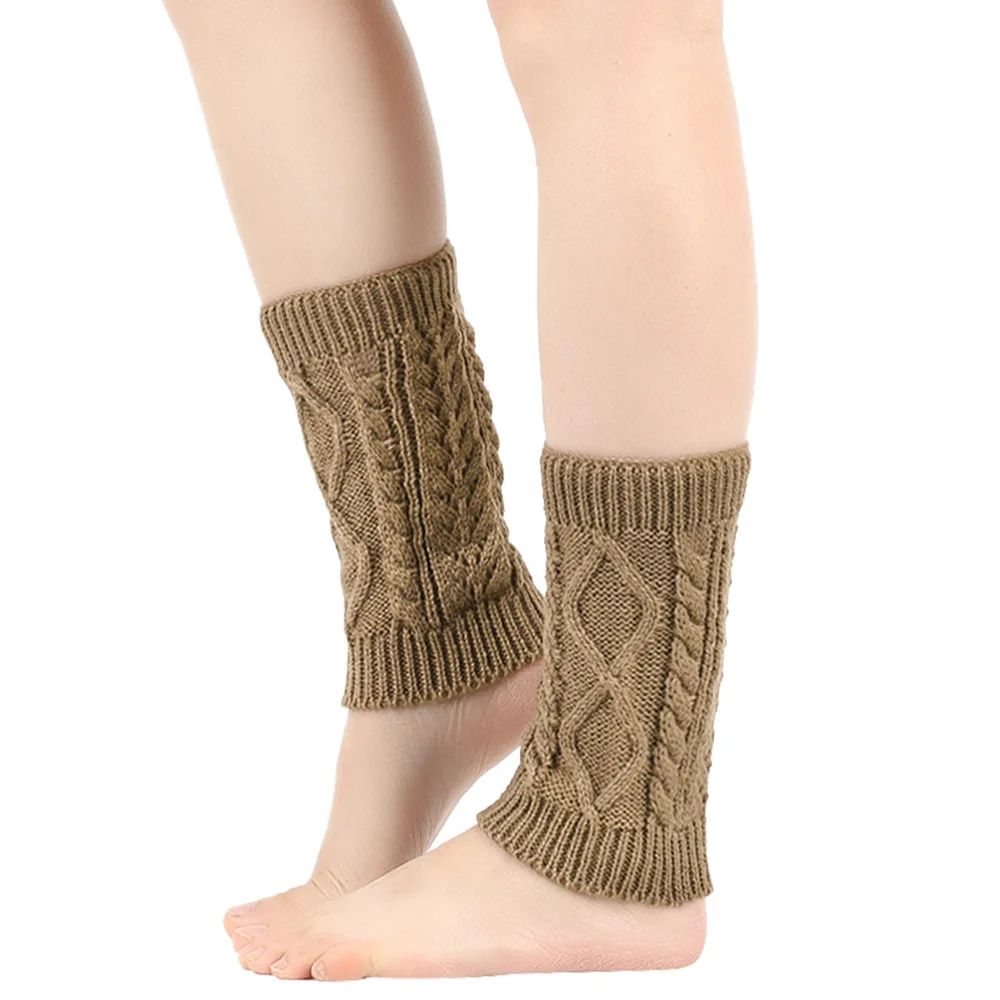 Damen-Beinlinge, Knöchel, Winter, warm, Stretch, gestrickt, Slouch, Thermo-Damen, dicke Wolle, Manschetten, Stiefelsocken, weibliche Diamant-Gamasche – Detail 12