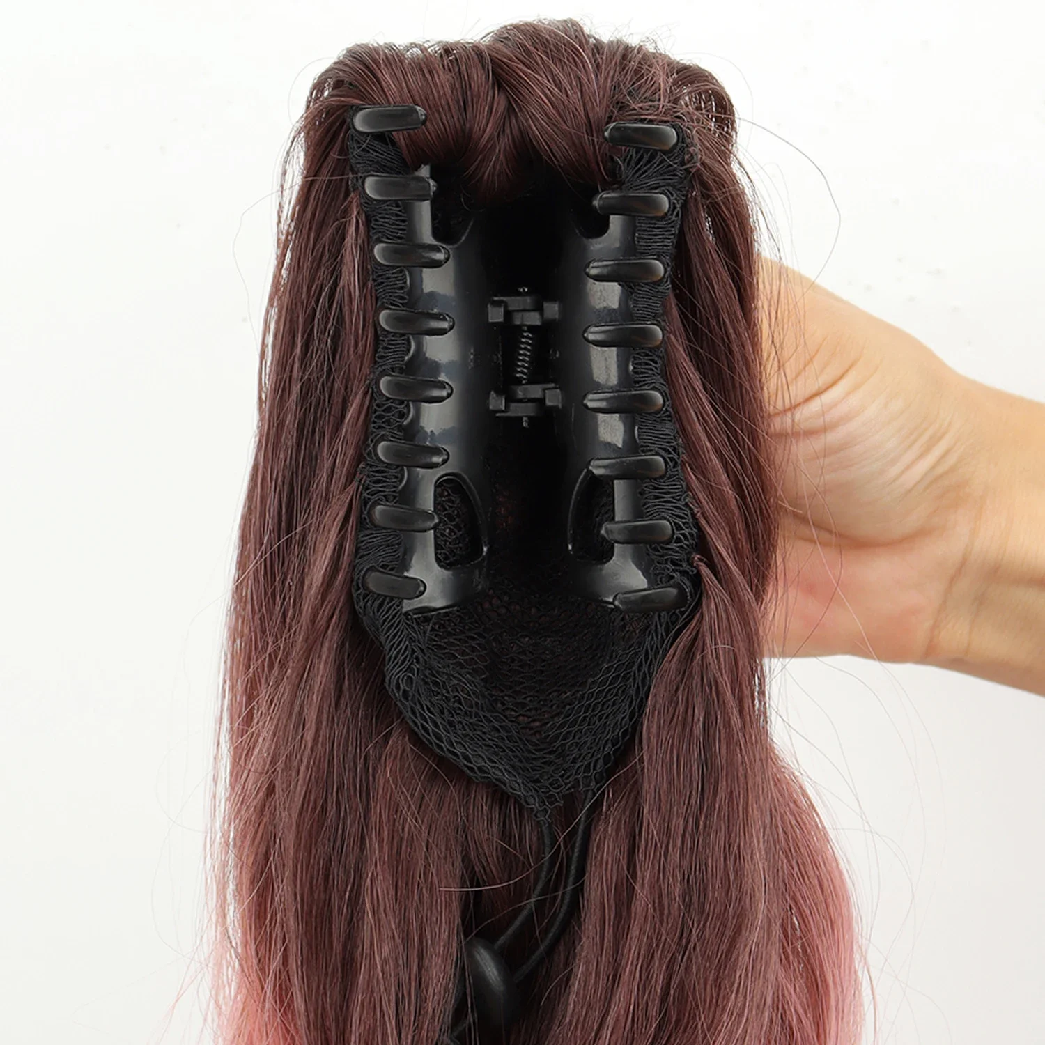 Queue De Cheval Synthétique Brune Claire - Cheveux Longs Ondulés Avec Clip - Neuf Sans étiquettes