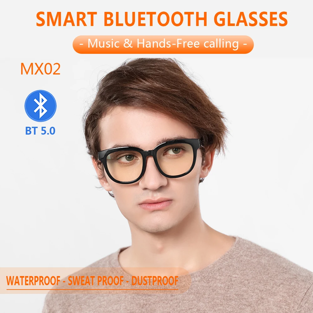 

2022 New Smart Bluetooth Glasses Men Wireless Call Headset Glasses Women Anti-Blue Light IP67 Waterproof Fashion Music Call