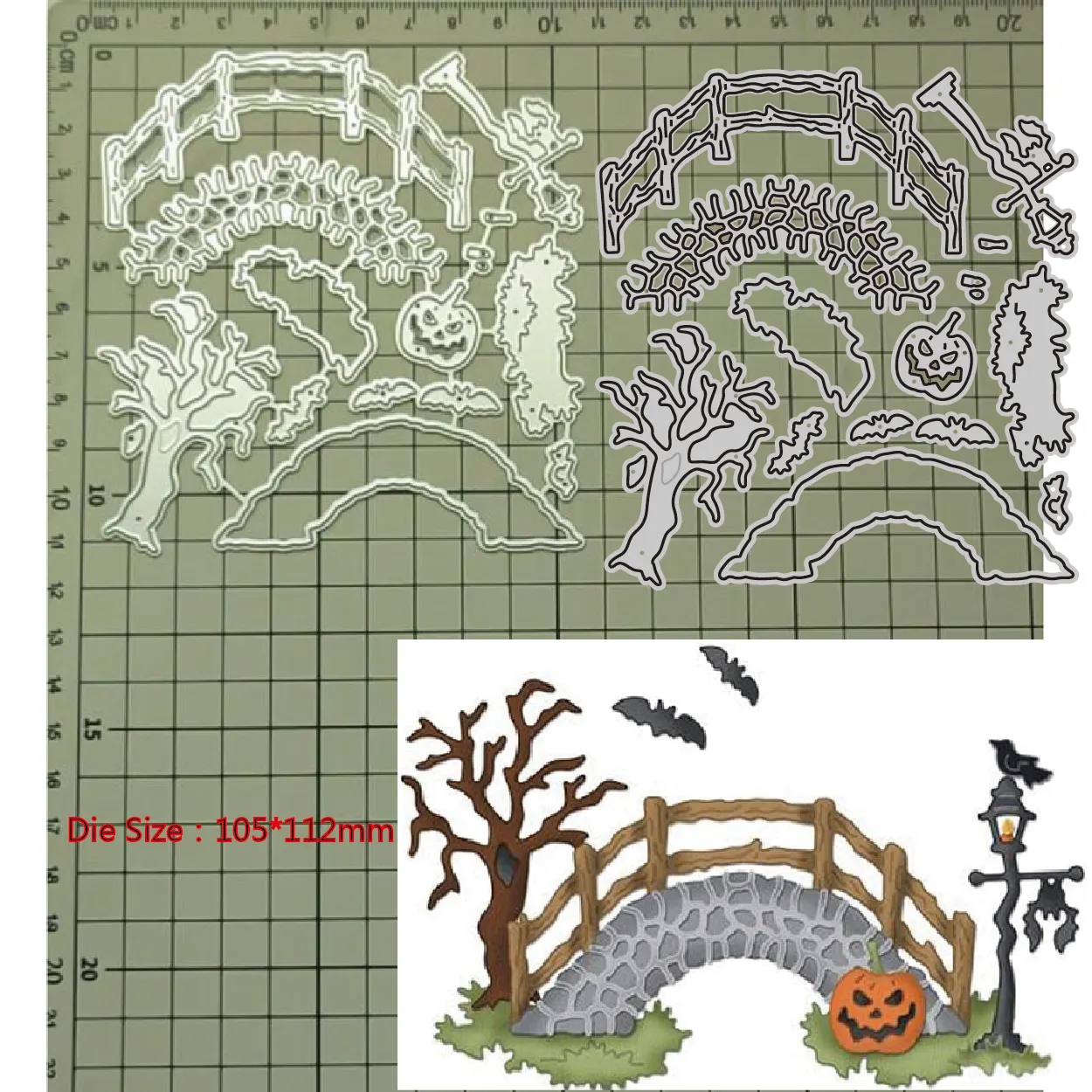 2023 New Metal Cutting Dies Halloween Element Arch Bridge Decoration Scrapbook Paper Craft Knife Mold Blade Punch Stencil Dies