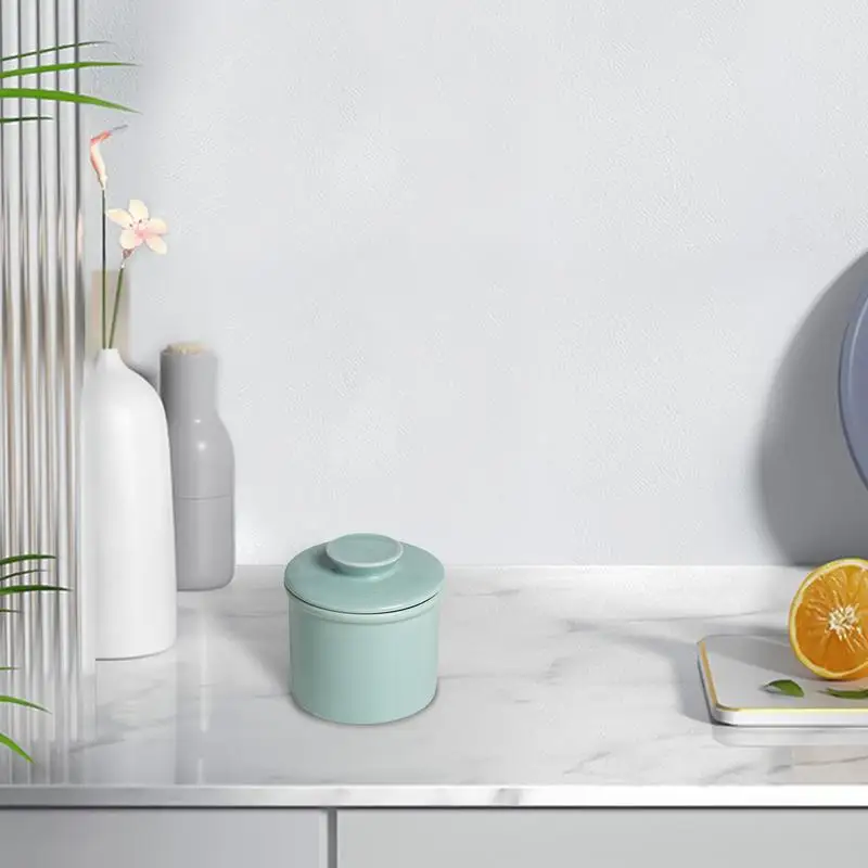 Butter Crock Modern Round Porcelain Butter Keeper Kitchen Accessories Farmhouse Ceramic Holder French Dish