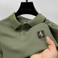 Chemises polo pour hommes en coton pur, grande taille, manches courtes, col rabattu brodé, t-shirts décontractés pour hommes, été 3