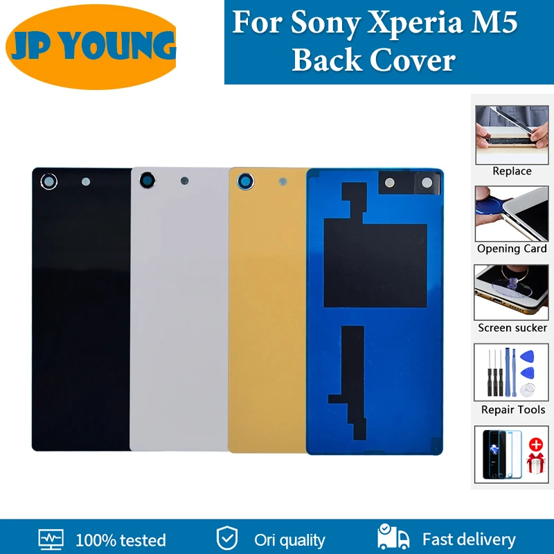  Xperia M5 E5603 E5606 E5653 뒷면 커버 교체 용  Xperia M5 용 AAA + 품질 하우징 케이스 후면 배터리 커버 후면 도어
