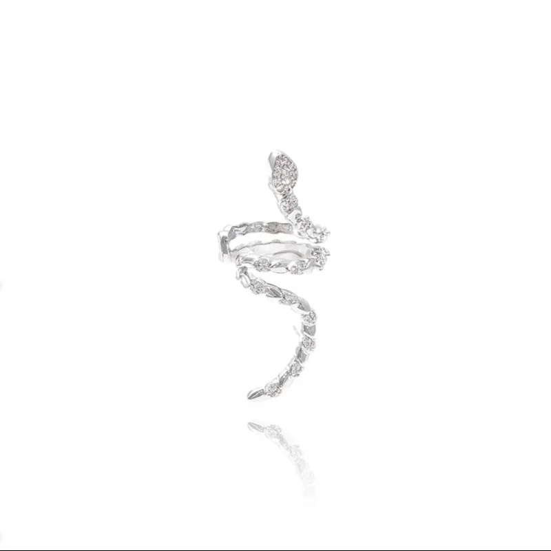 Ear Clip Earrings Clip Earrings Ear Clip Shiny Crystal Snake Earclimber Earrings 1pc for Women