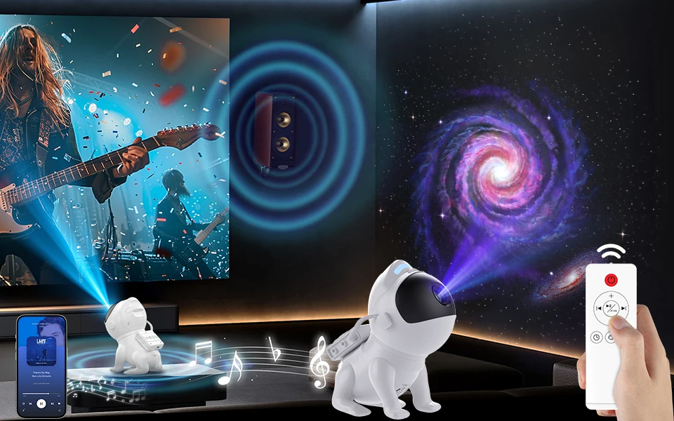 Space Dog Galaxy Projector Planetarium Night Light 13 in 1 U - AIXIVO product image